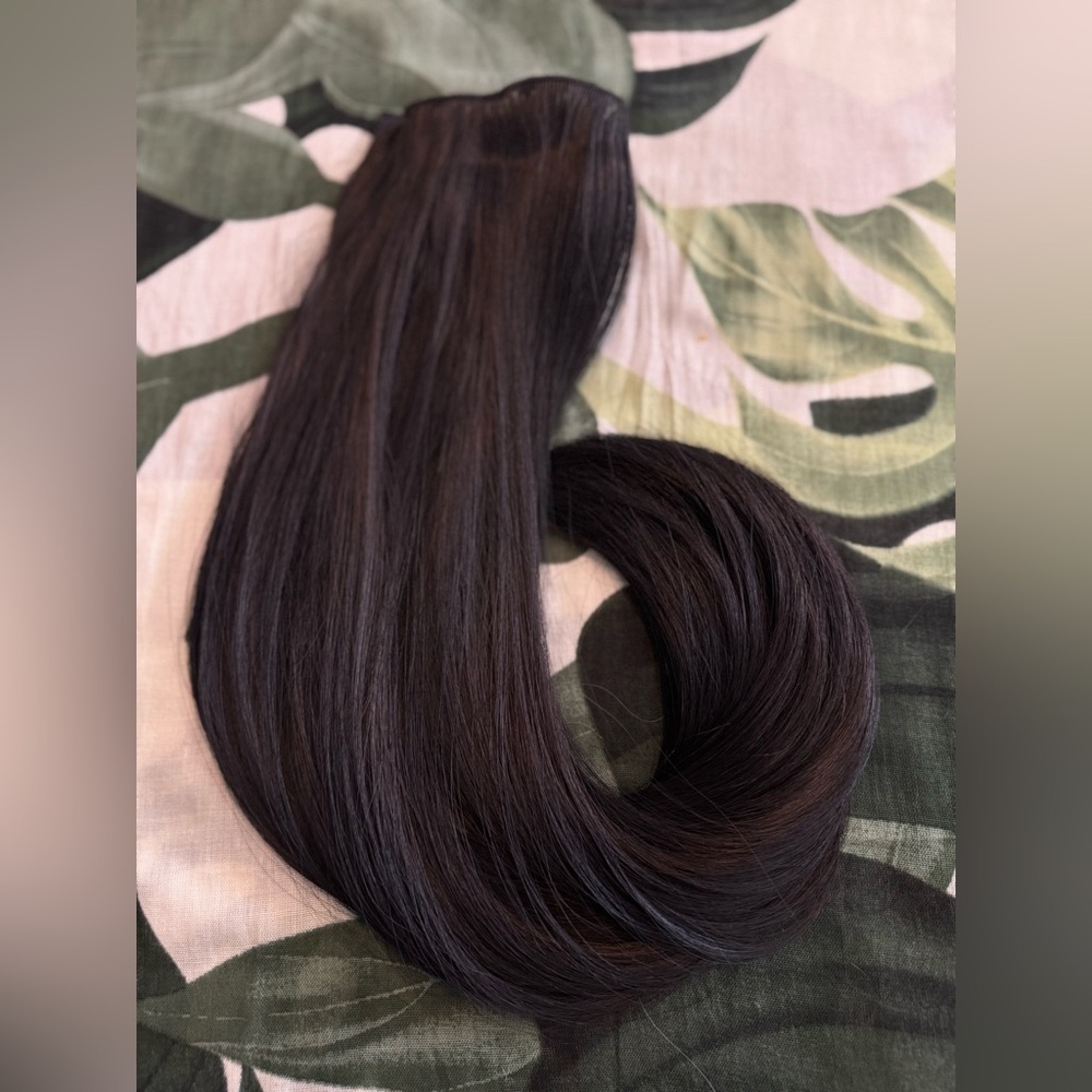 Human hair blend 24 In Black Clip in Hair Extensions Straight Beautiful‎ Hair - Picture 8 of 8